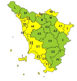 Codice giallo per temporali forti su costa e zone appenniniche nord-orientali