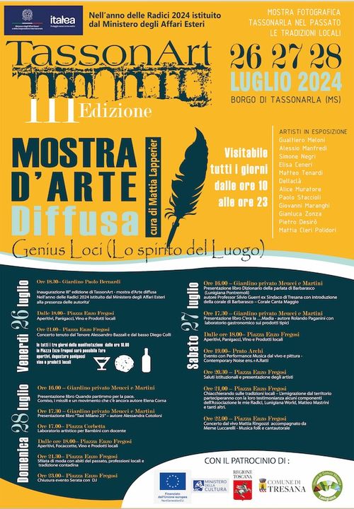 Torna in Lunigiana TassonArt, Giani : “L’arte nei borghi è identità per la Toscana”